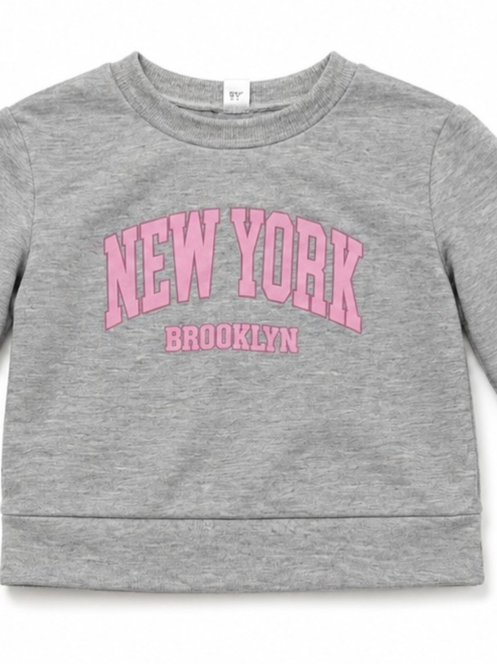 Girls Gray New York Brooklyn Graphic Sweatshirt Pullover - Size 5Y